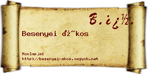 Besenyei Ákos névjegykártya
